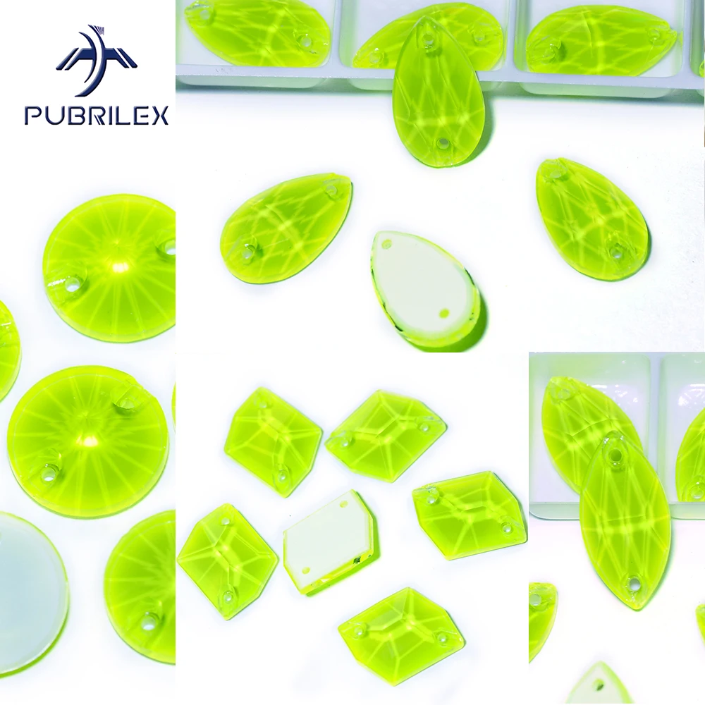 PUBRILEX Elektrische gelbe Strasssteine in verschiedenen Größen, Glas, zum Aufnähen von Strasssteinen mit flacher Rückseite und Kristallen für Hochzeitskleid