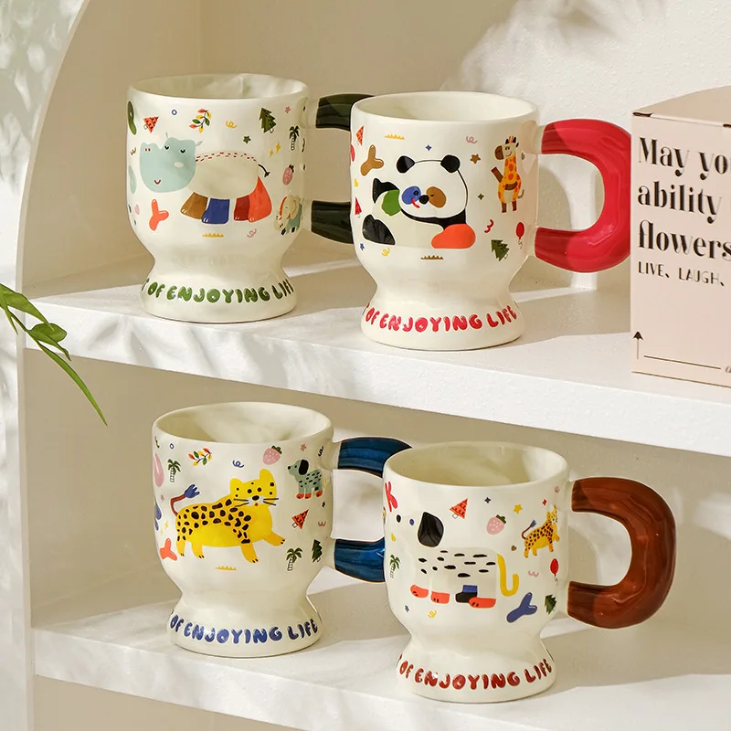 

New Ceramic Cartoon Animal Milk Mug Coffee Cup Creative Home Milk Tea Cup Office Tea Cup Souvenir Children's Holiday Gift Mugs
