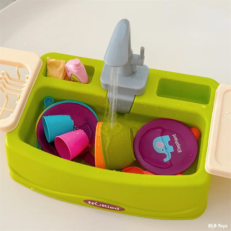 Kids Electric Simulation Dishwasher Toy Set Children'S Early Learning Toys Sink Tableware Simulation Kitchen Boy Toys For Child