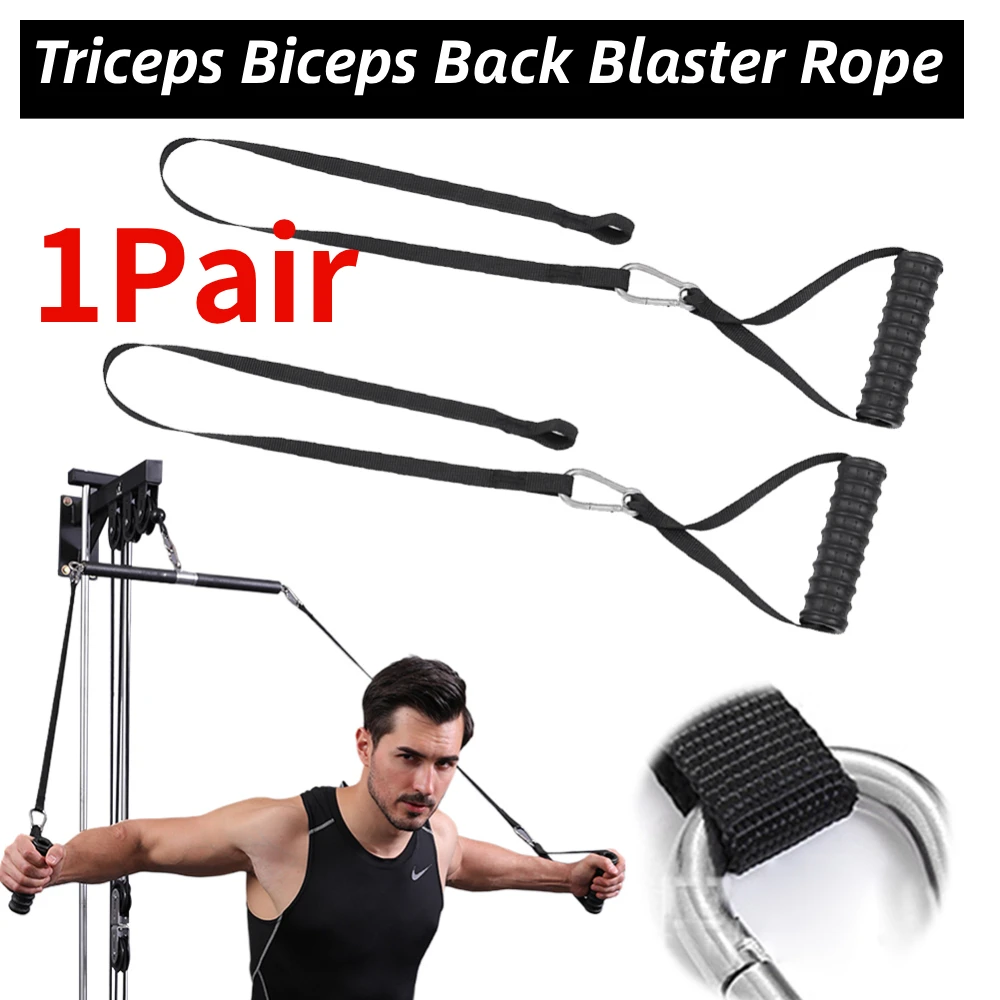 Tricep Biceps Back Blaster Rope Lat Pull Down Attachment Training Gym Weight Chest Muscle Workout Extension Straps Premium Nylon