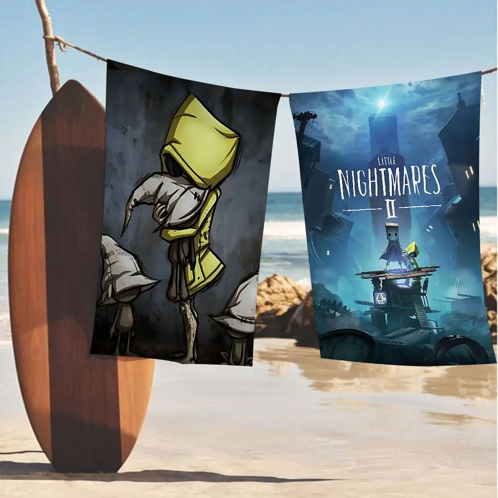 Game L-Little Nightmares Beach Towel Colorful Bath Towels for Girl Microfiber Quick Dry Custom Sand Free Beach Yoga Spa Gym Pool