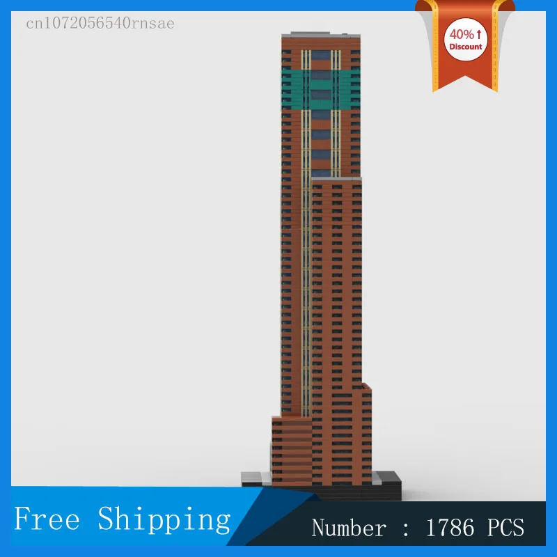 

Moc City Architecture Street View Music Hall Tower at 1/650th Scale Model Building Block Assembly Collection Toy Gifts