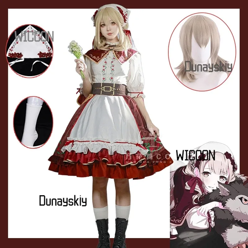 

Project Sekai Cosplay Costume Azusawa Kohane Little Red Riding Hood Lolita Dress Wig Halloween Graduation Party