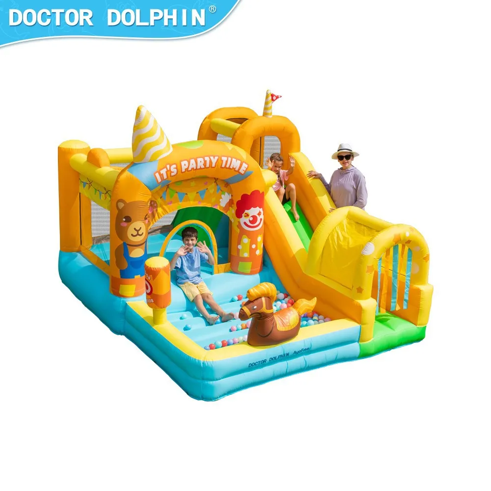 Arzt Delphin Hüpfburg Vergnügungseinrichtungen Aufblasbare Hüpfburg mit Rutsche Hüpfburg mit Luftpumpengebläse
