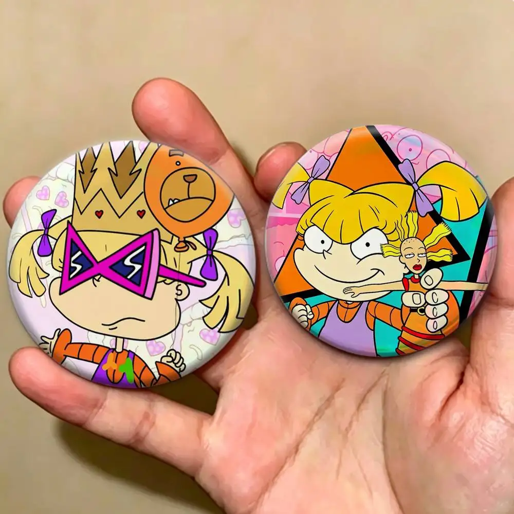 COOL R-Rugrat Chuckie Angelica   Badges Creative Tinplate Button PinsBrooch Badge Clothes Backpack