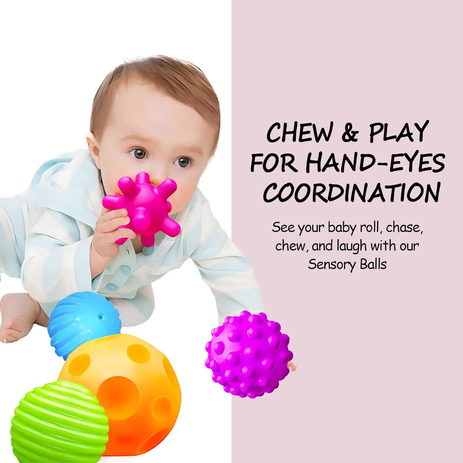 Sensory Balls for Baby Sensory Baby Toys 6 to 12 Months for Toddlers 1-3, Bright Color Textured Multi Soft Ball Gift Sets, Monte