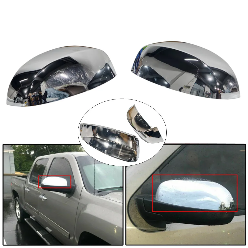 

2PCS For Chevy Silverado/GMC Sierra 2007-2013 Rearview Side Mirror Cover Wing Cap Exterior Door Trim Car Replacement Accessories