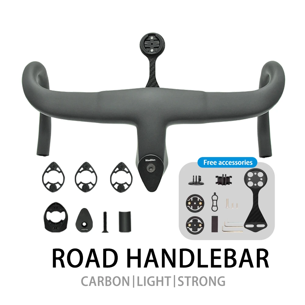 

Full Carbon Fiber Road Bicycle Handlebar Internal Wiring for F12 with Bike Computer Mount - Lightweight Aesthetic Design