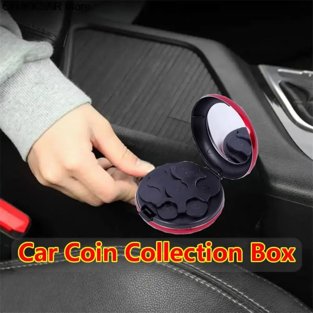 Portable Round Shape Coin Storage Box Aluminum Plastic Coin Organizer Coin Holder Wallet Pocket Carry