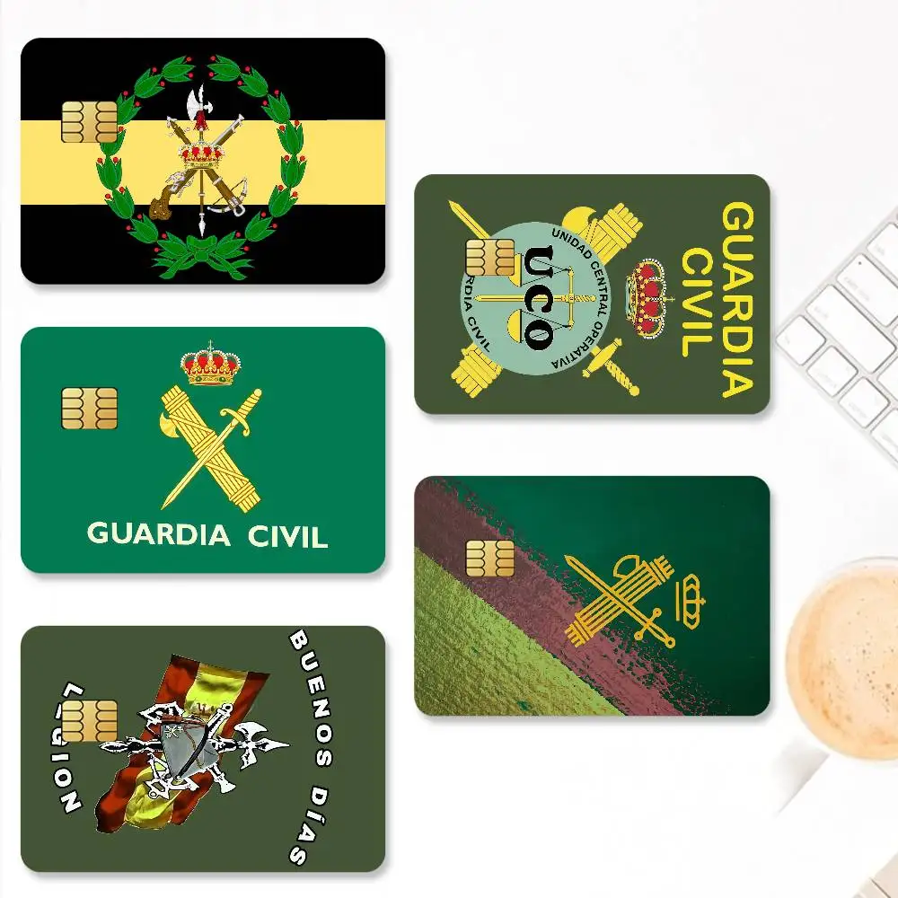 Spanish Guard Civil Credit Card Stickers Skin for Bank Debit Decorative Protection 4PCS Anti-scratch Waterproof