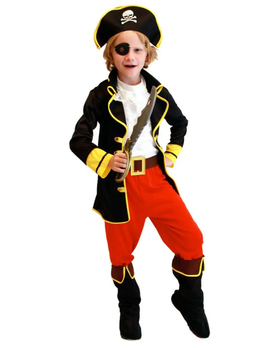 زي الهالوين القراصنة الكاريبي جا سبارو زي الأطفال للمسرح الوطني مادة البوليستر ملابس عرقية أصلية #2