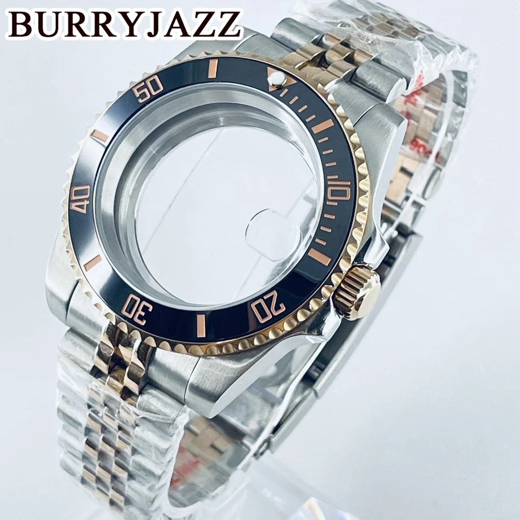 BURRYJAZZ 40mm SUB GMT Case NH35 NH36 NH34 NH38 NH70 NH72 ETA2824 PT5000 Watch Case Sapphire Glass Ceramic /Aluminum Bezel