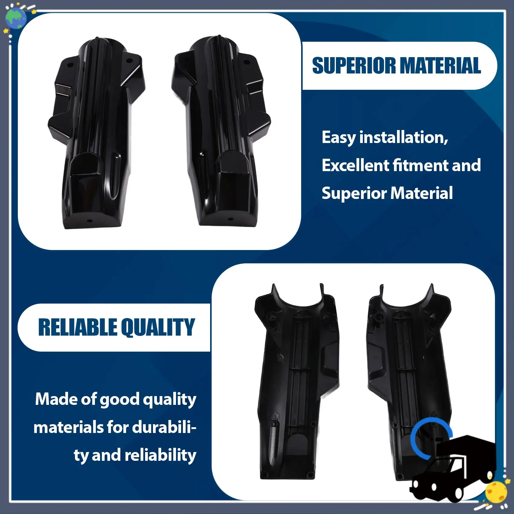 

Lasting Motorcycle Front Fork Covers Front Fork Shock Absorber Cover For Electra Glide Road King Street Glide 2014-2022