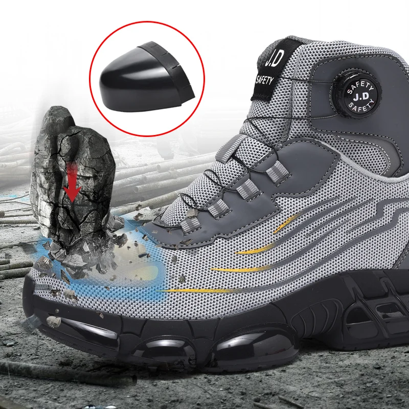 

Защитная обувь с вращающейся кнопкой, мужская рабочая обувь с защитой от ударов и проколов, модная мужская защитная спортивная обувь, защитные ботинки мужские