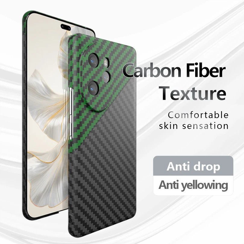 For Honor 100 Pro Phone Case Luxury Carbon Fiber Texture Cover Hard PC Matte Back Shell Honor 200 Coques for Honor 200 Pro