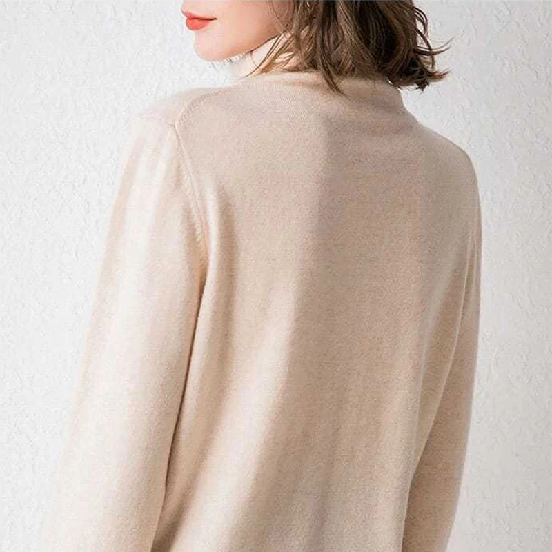 Korean Simple Style Turtleneck Solid Loose Soft Basic Knitted Sweater Fall Winter Women Casual Long Sleeve Pullovers Top Jumpers