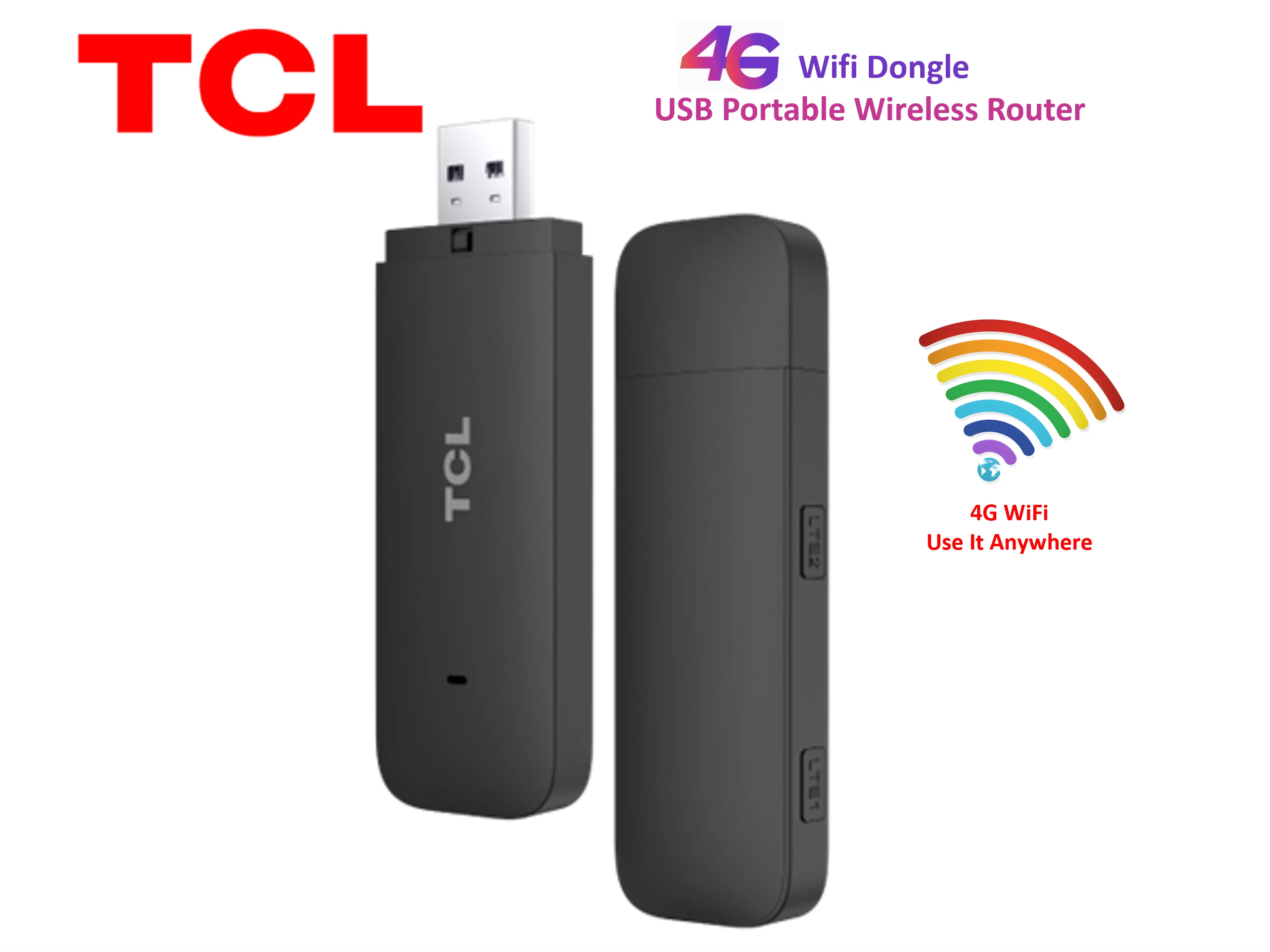 

Мобильная точка доступа TCL 4G, Wi-Fi-маршрутизатор 4G, беспроводной дорожный USB-маршрутизатор 4G LTE с чипами Qualcomm, портативный ключ Wi-Fi 4G