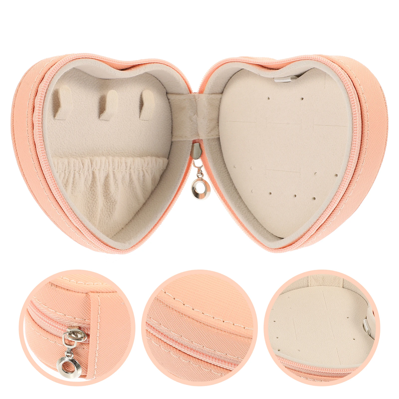 

Heart Shaped Box PU Small Earring ganizer Travel Necklace Holder Storage Hoop Earring ganizer Case for Accessories