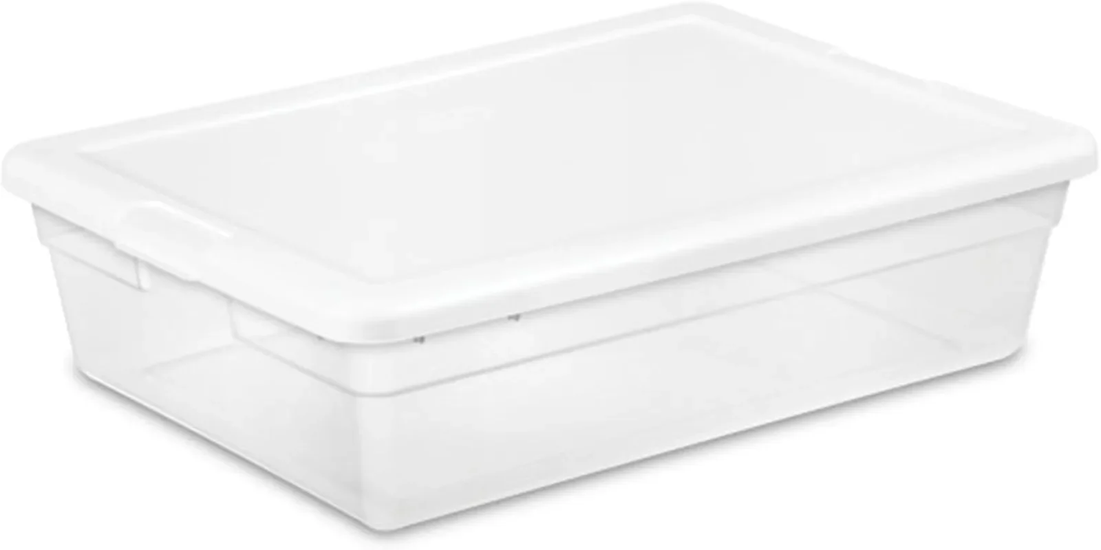 Sterilite 30-Pack Storage Box, Stackable Clear Plastic Bins with Snap-On Lids, 28 Quart