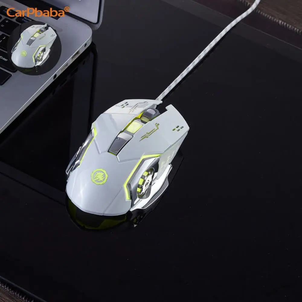 Carpbaba GM6 Gamer Gaming Mouse Adjustable Wired Optical LED Computer Mice USB Cable Silent Mouse For Laptop PC