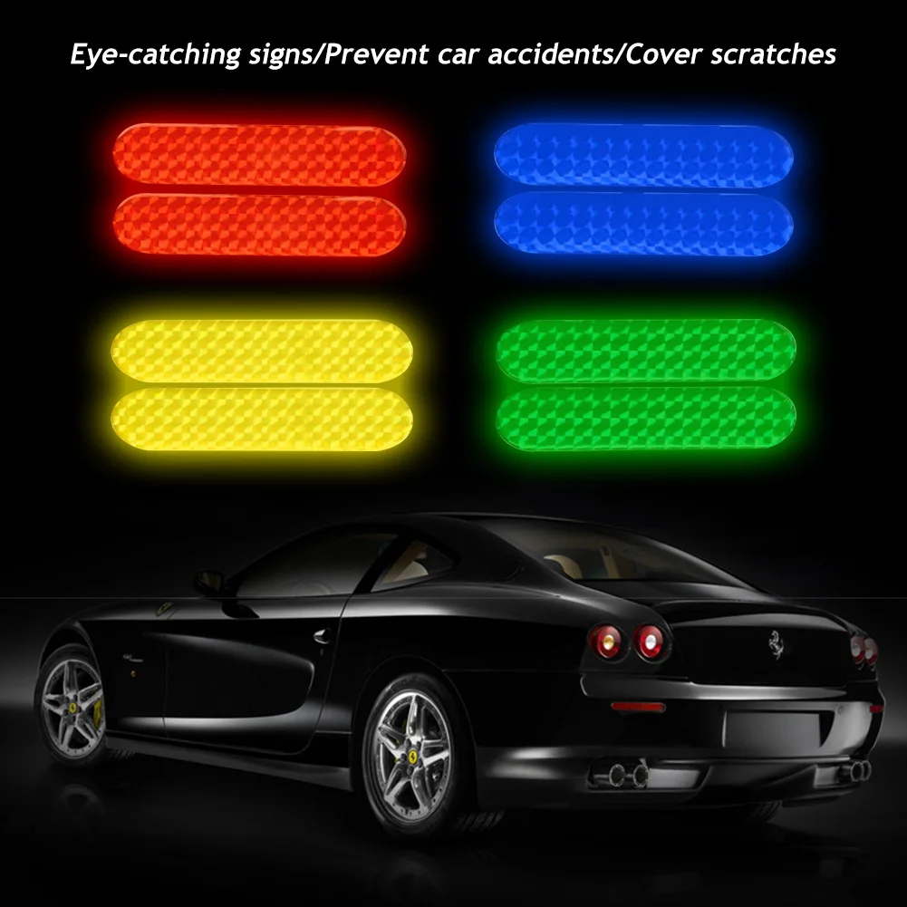 2 Stuks Auto Reflecterende Sticker Alarm Waarschuwing Reflecterende Tape Strips Autodeur Stickers Decal Nacht Veiligheid Auto Reflector Stickers