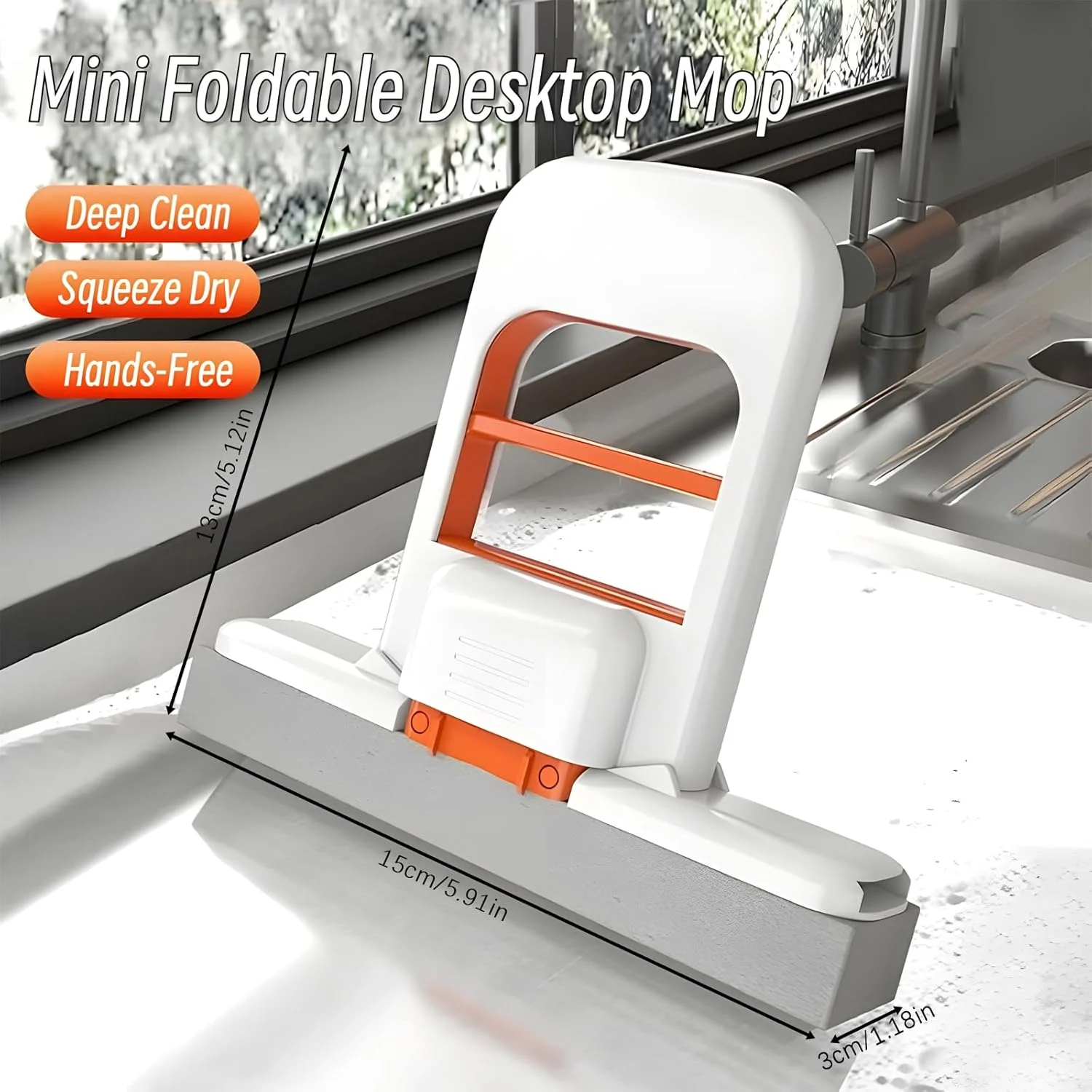 Handglasreiniger, Batoom Mop, keine Hand, Wa erforderlich, praktisches, langlebiges Tuch für die Oberflächenreinigung im Badezimmer, Küche, Desktop