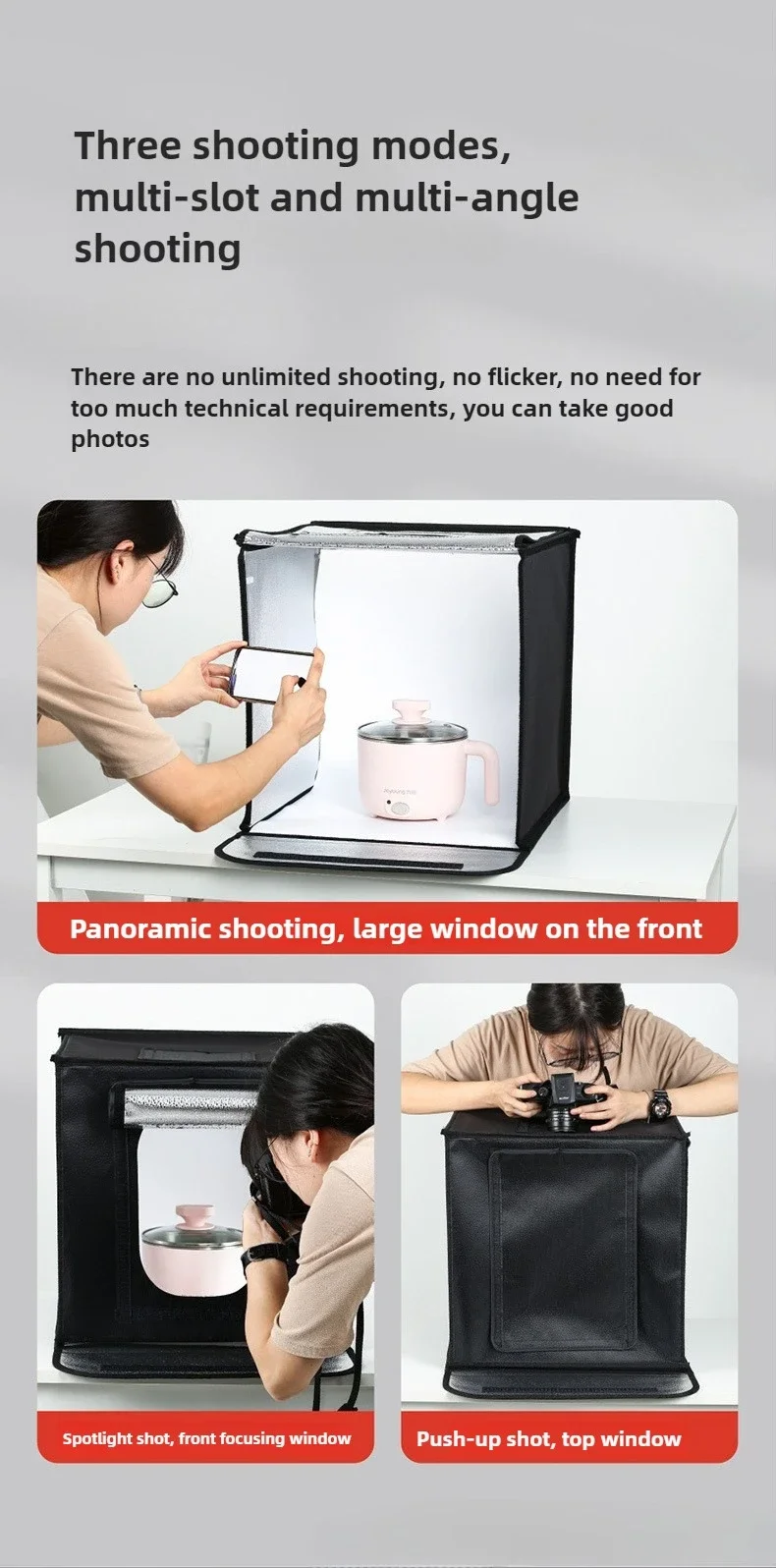 70cm Photo Studio Light Box Photography Studio Shooting Light Tent Box Backgrounds Tabletop LED Light Studio Box