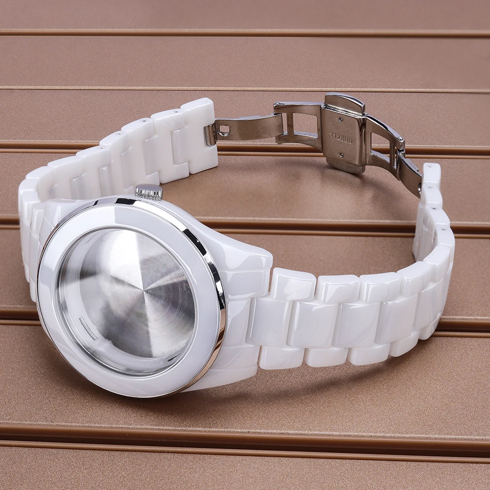 39 مللي متر السيراميك حالة الساعات الفولاذ المقاوم للصدأ الغطاء الخلفي تاج ل 1l45 515 حركات الكوارتز DIY الساعات اكسسوارات 29.5 مللي متر الهاتفي