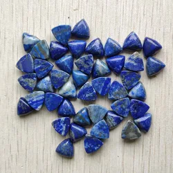 Fashion good quality natural lapis lazuli triangle shape cabochon beads 10mm for jewelry making wholesale 30pcs free shipping