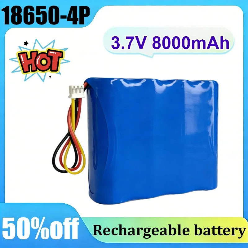

18650-4P 3.7V 8000mAh Rechargeable Li-ion Battery Pack for Medical Equipment Emergency Lights and Portable Devices