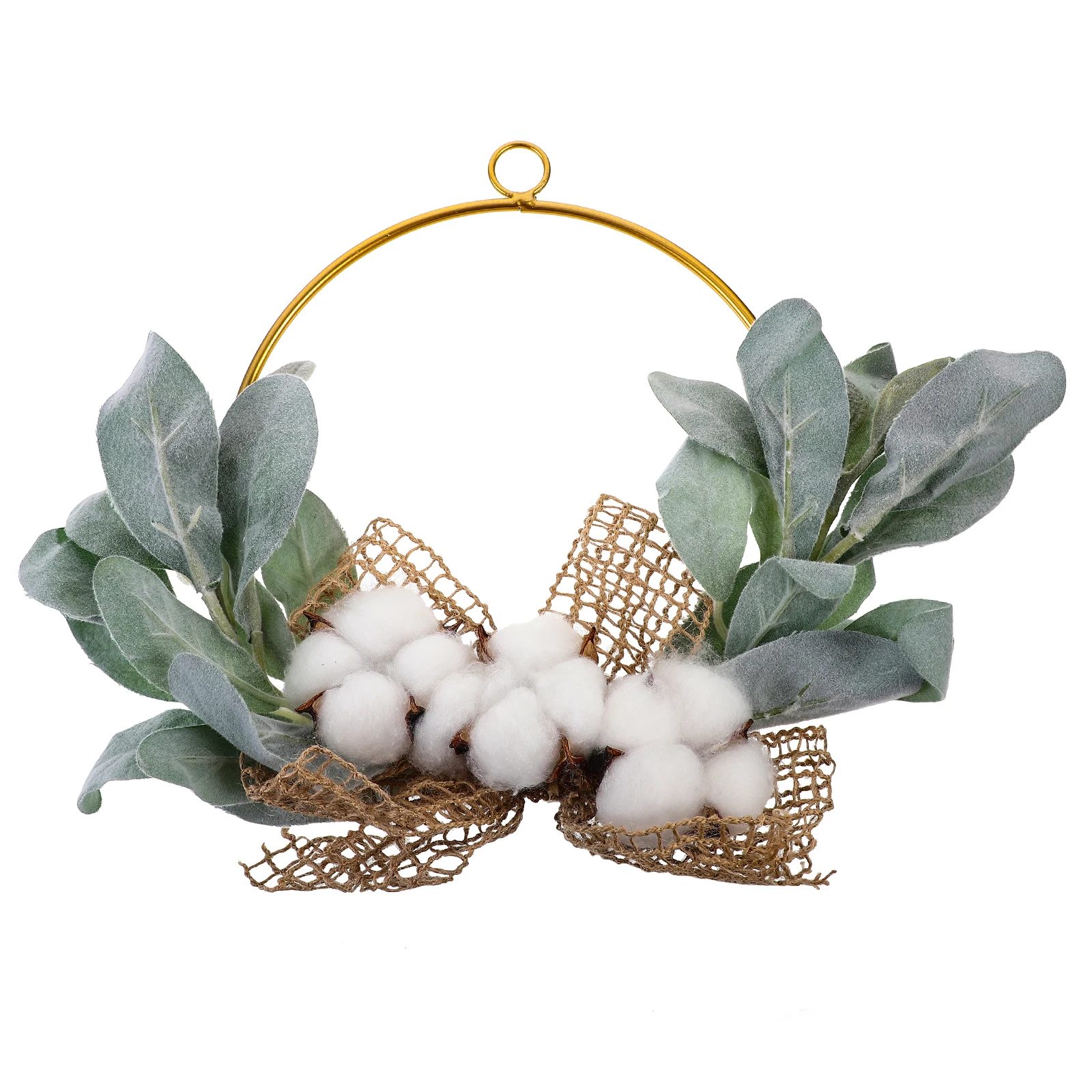 

Wrought Iron Garland Door Hanging Decorative Decoration Props Wreath Cotton Metal Wreaths