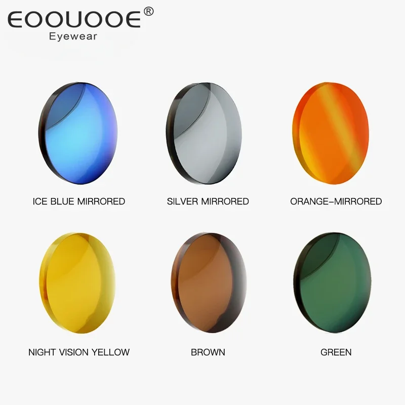 

EOOUOOE Muti Colors Lenses Myopia Prescription Customized Power Lens Mirror Blue Silver Polarized Brown 1.56 1.61 Diopter Lens