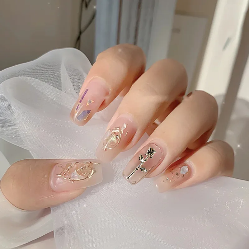 20 Stuks Cool Vintage Collectie Nail Art Accessoires Prachtige 3d Rose Goud Zilver Sprankelende Decoratie Bedels Bulkvoorraad