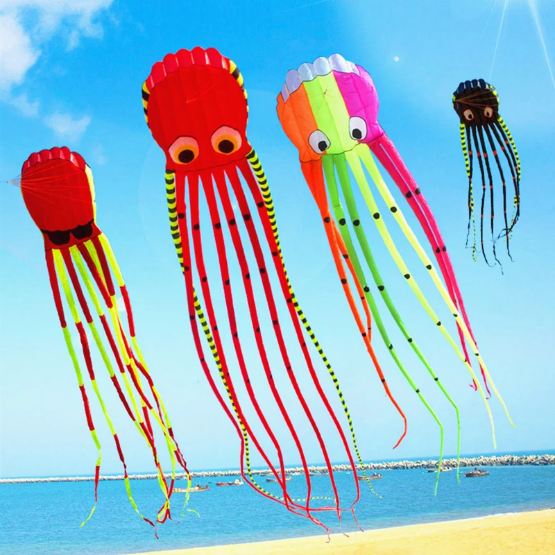 

free shipping 15m large octopus kites adults flying reel kevlar paragliding outdoor toys nadmuchiwane zabawki inflatable games