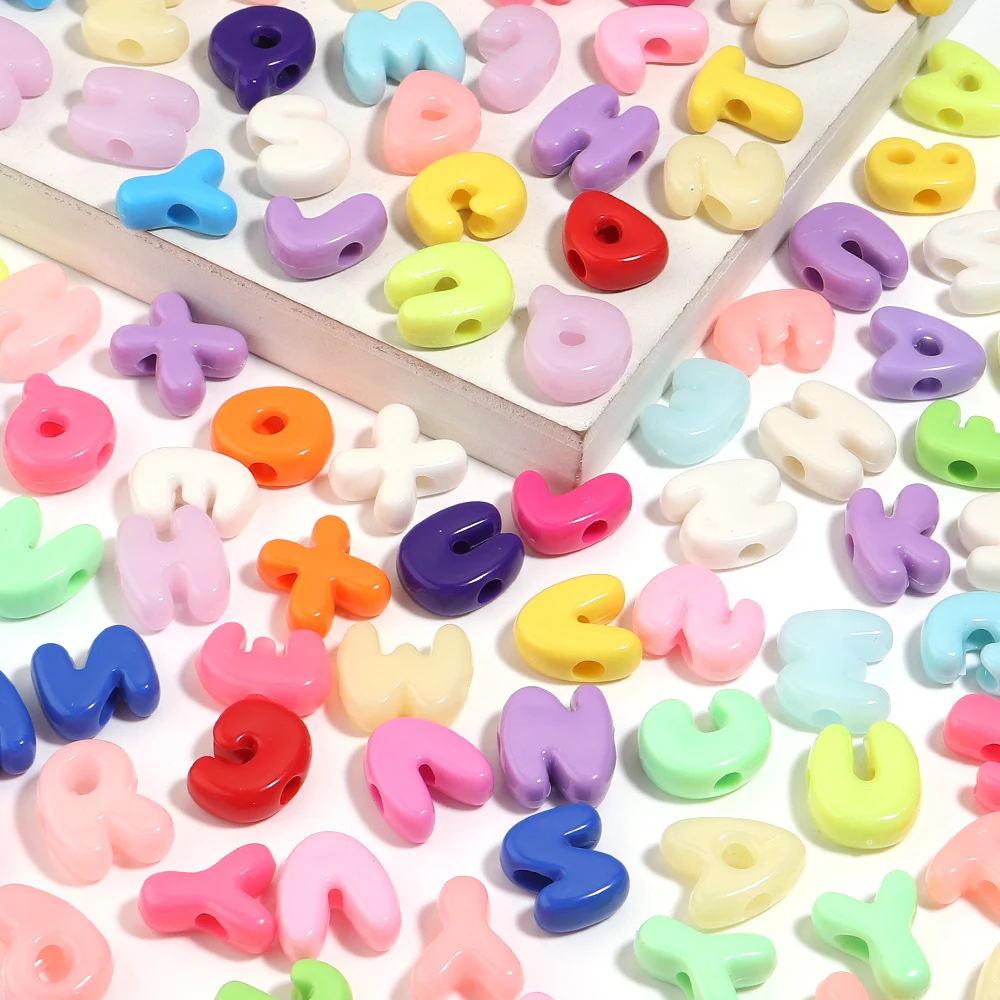 30pcs Mixed Style Cute English Acrylic Letter Beads for Jewelry Making Loose Spacer Big Hole Bead DIY Bracelet Necklace Wholesal image 2