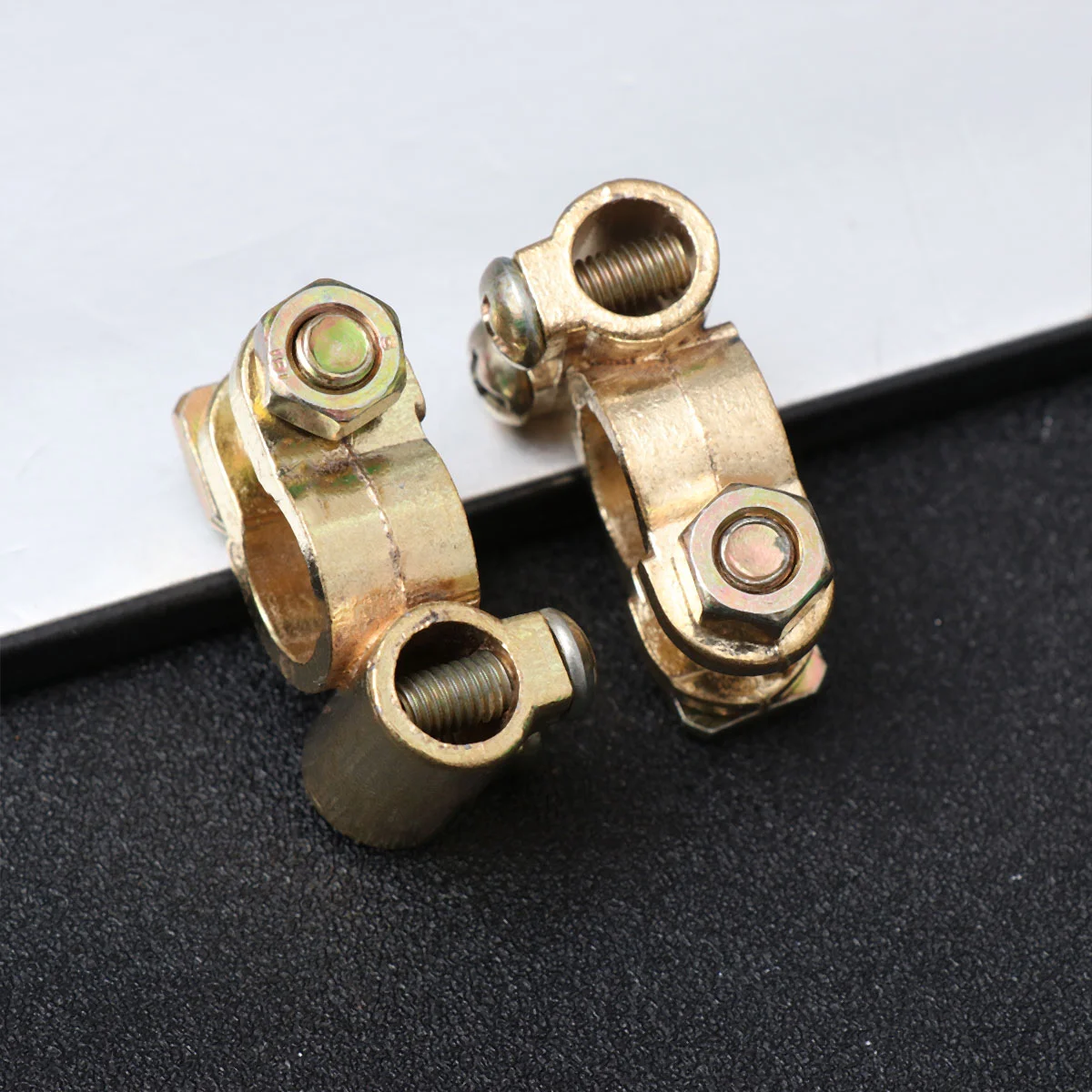 2pcs Car Terminal Auto Terminal End Terminal Clamp Connector Golden car clamp