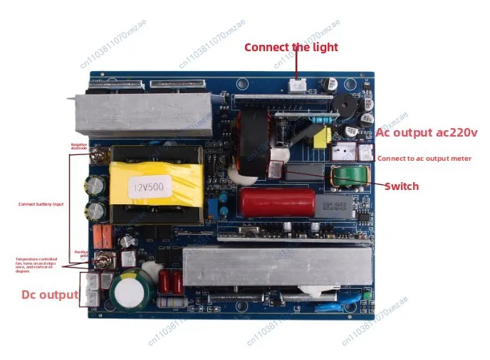 Inverter 12V to 220V Pure Sine Wave Inverter Boost Board 500W High Power for Car, Outdoor, and Home Use DC-AC