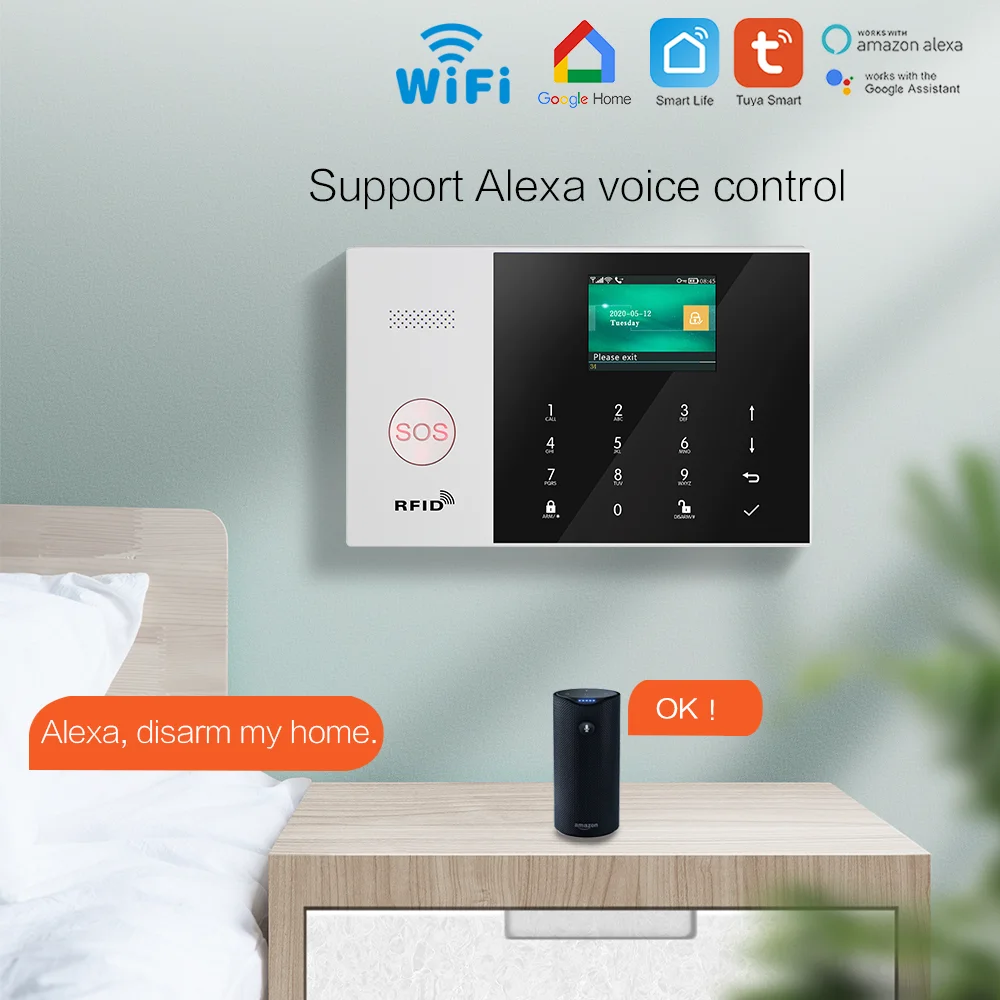 Wireless Home Alarm System Phone 4G Wifi Tuya Smart Home Child Safety protection Anti-theft Camera automation Residential alarm