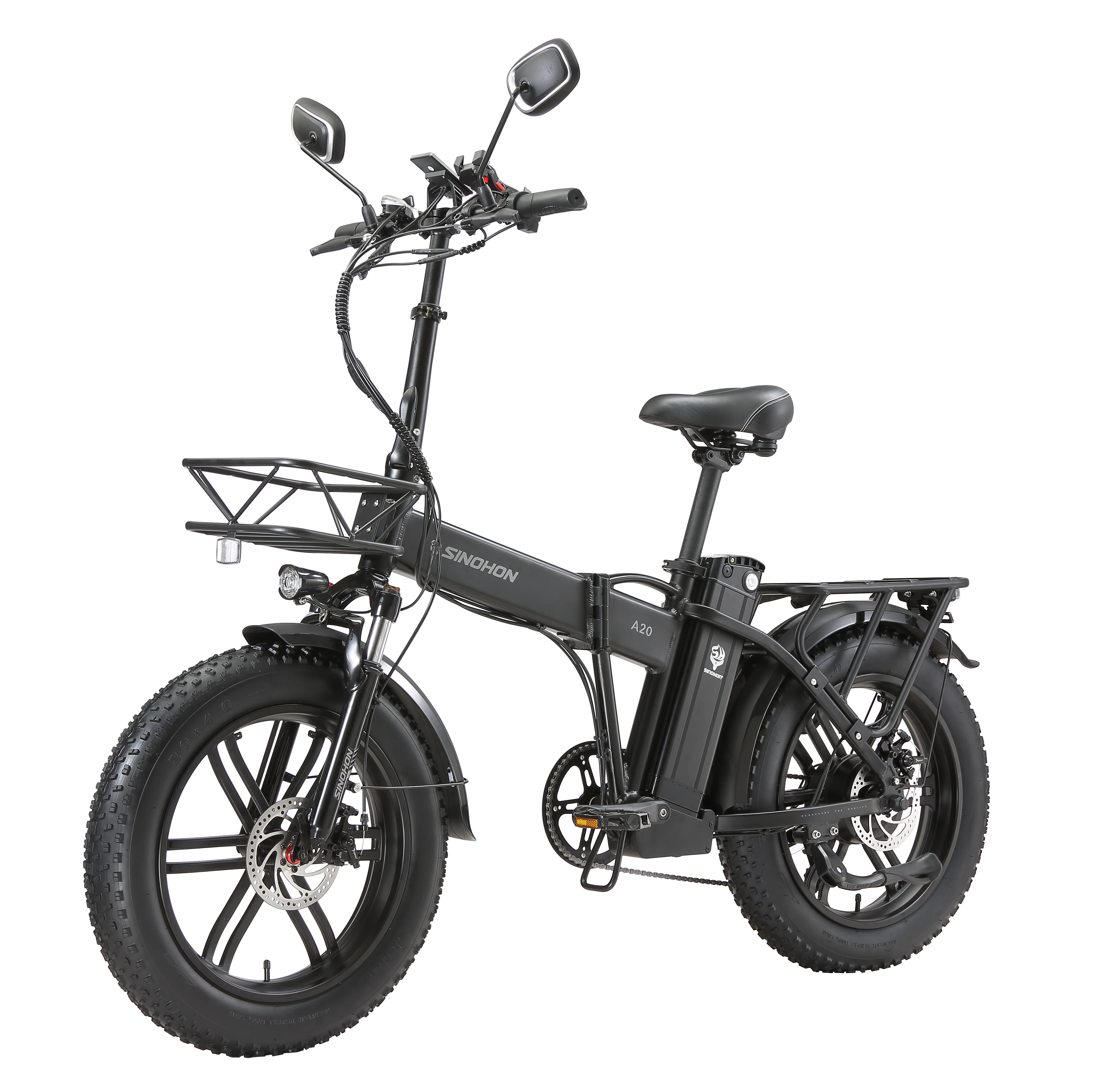 Bicicleta Eléctrica Plegable SINOHON A20, 1000W, 48V22Ah, 45KM/h, 80KM de Autonomía, Neumáticos Gruesos de 20'', Bicicleta Eléctrica para Ciudad, Montaña y Todoterreno