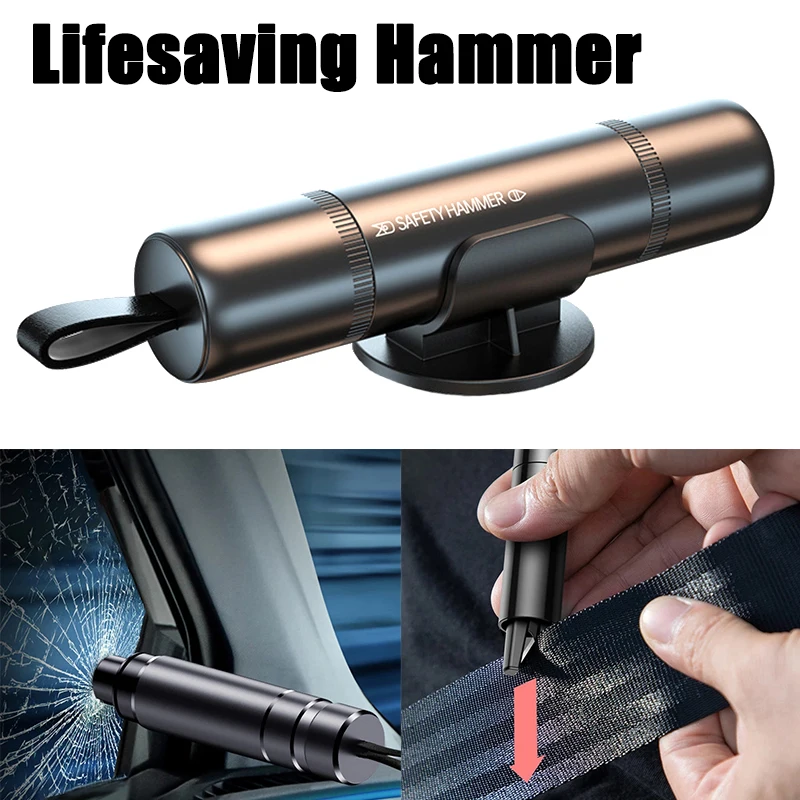 Car Emergency Rescue Kit 2 in 1 Car Lifesaving Hammer Emergency Escape Hammer Glass Broken Safety Belt Cutter Auto Accessories