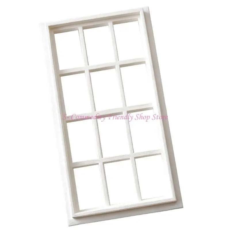 85AE Lightweight Plastic Dollhouses Window 1/12 Scale Miniature Frames For Customizable Home Decors Projects