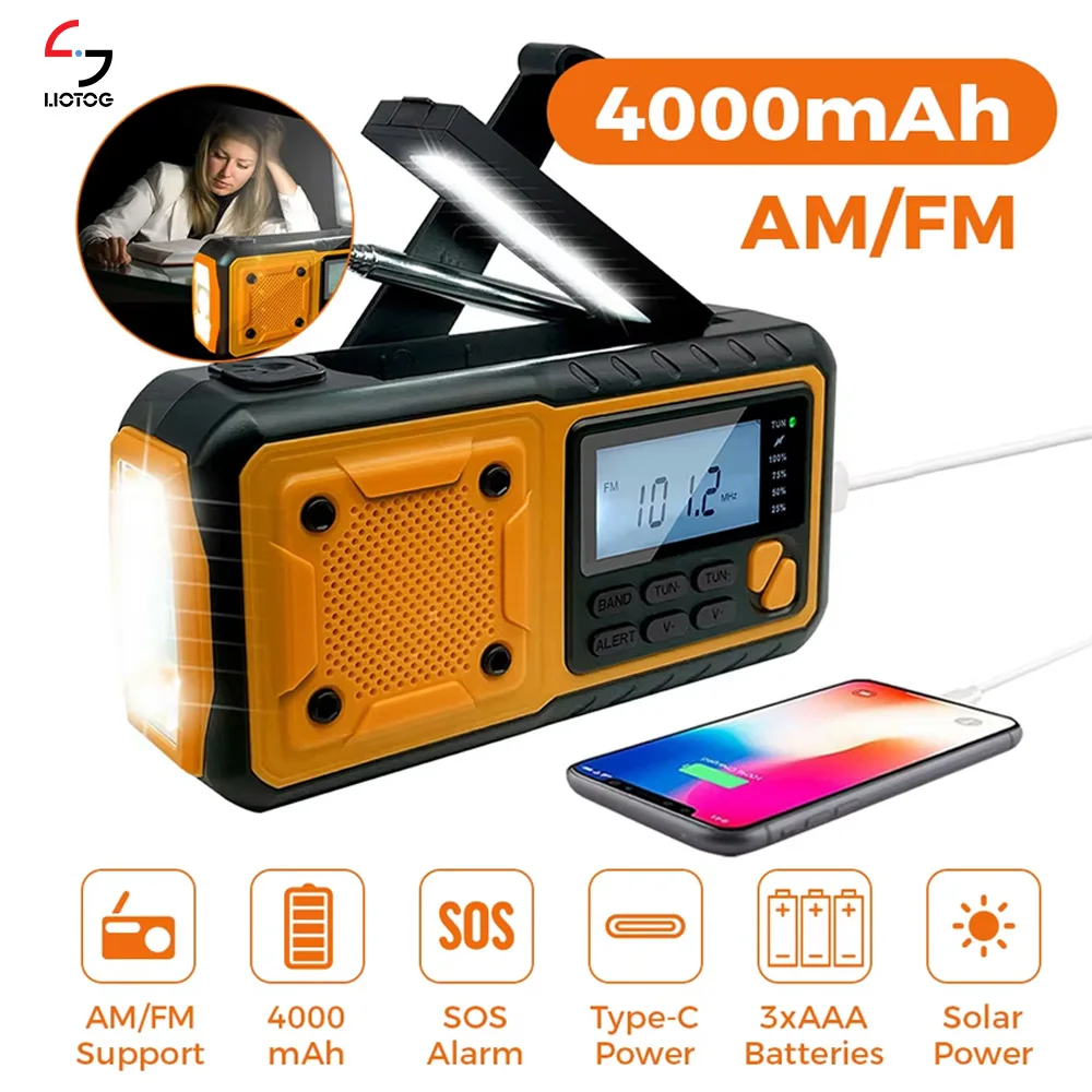 Radio AM/FM con torcia a LED, alimentazione solare e manovella | Leroy Merlin Radio AM/FM con torcia a LED, alimentazione solare e manovella | Leroy Merlin