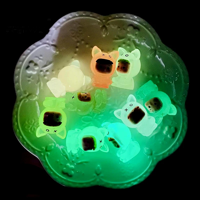 1Pc Mini Luminous Cartoon Micro Ornaments Miniature Animal Potted Decoration Home Micro Landscape Accessories