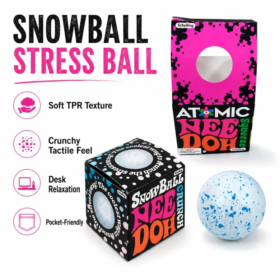 

NeeDoh's new snowball pinch toy is a decompression toy and a sensory toy that helps relieve stress and improve concentration.