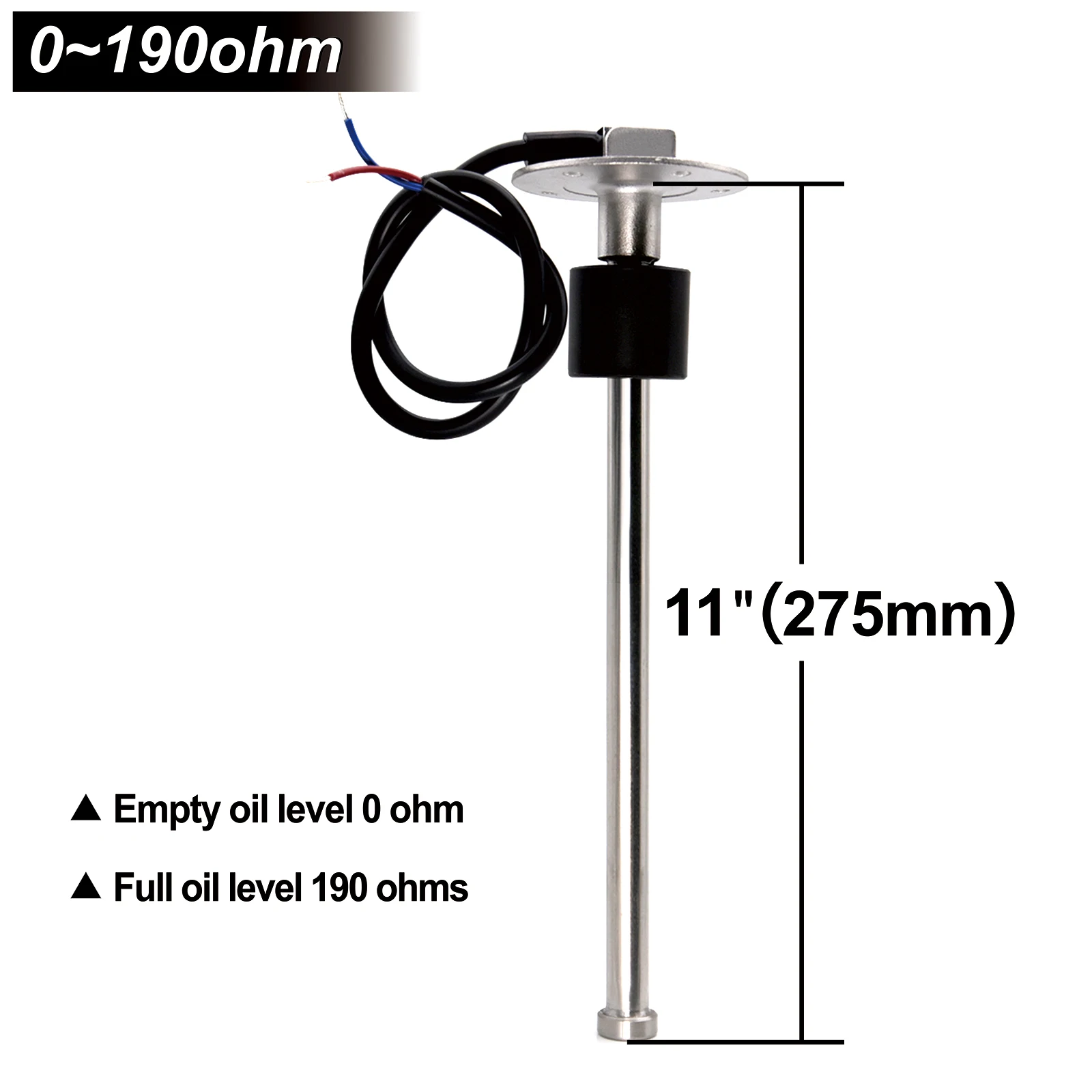 0-190 ohm Brandstofniveausensor/Waterniveau Roestvrij staal A5 Sensor Voor Auto Boot Watertank Niveau Indicato Brandstofniveaumeter