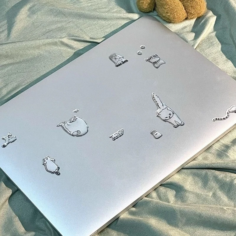 Adesivos Kawaii de Gato em Gel, Decoração Autoadesiva para Capas de Celular, Cadernos, Papelaria e Scrapbooking