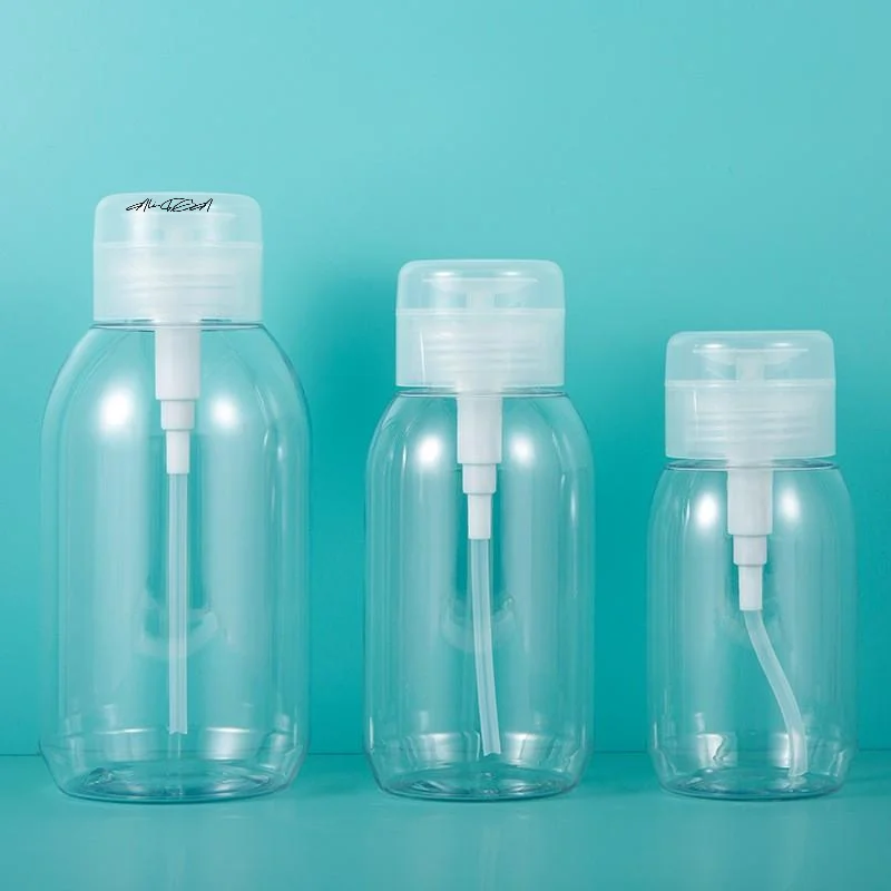 Nachfüllbare Flasche Push-Down-Pumpspender für Nagellack-Make-up-Entferner 200/300/500 ml Leerer Abfüllflaschentyp