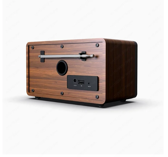 Retro Multifunctional Solid Wood Bluetooth Speaker Broadcast Voice DAB Full Channel Full Band Radio Broadcast