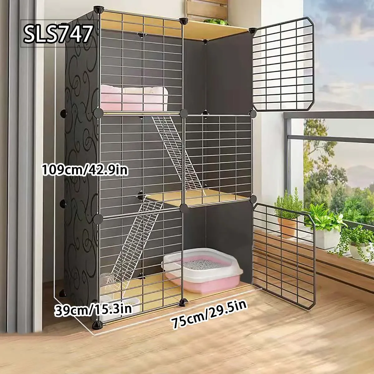 Best Selling Product Villa Large Free Space Indoor with Toilet Small Cat House Double Cat House