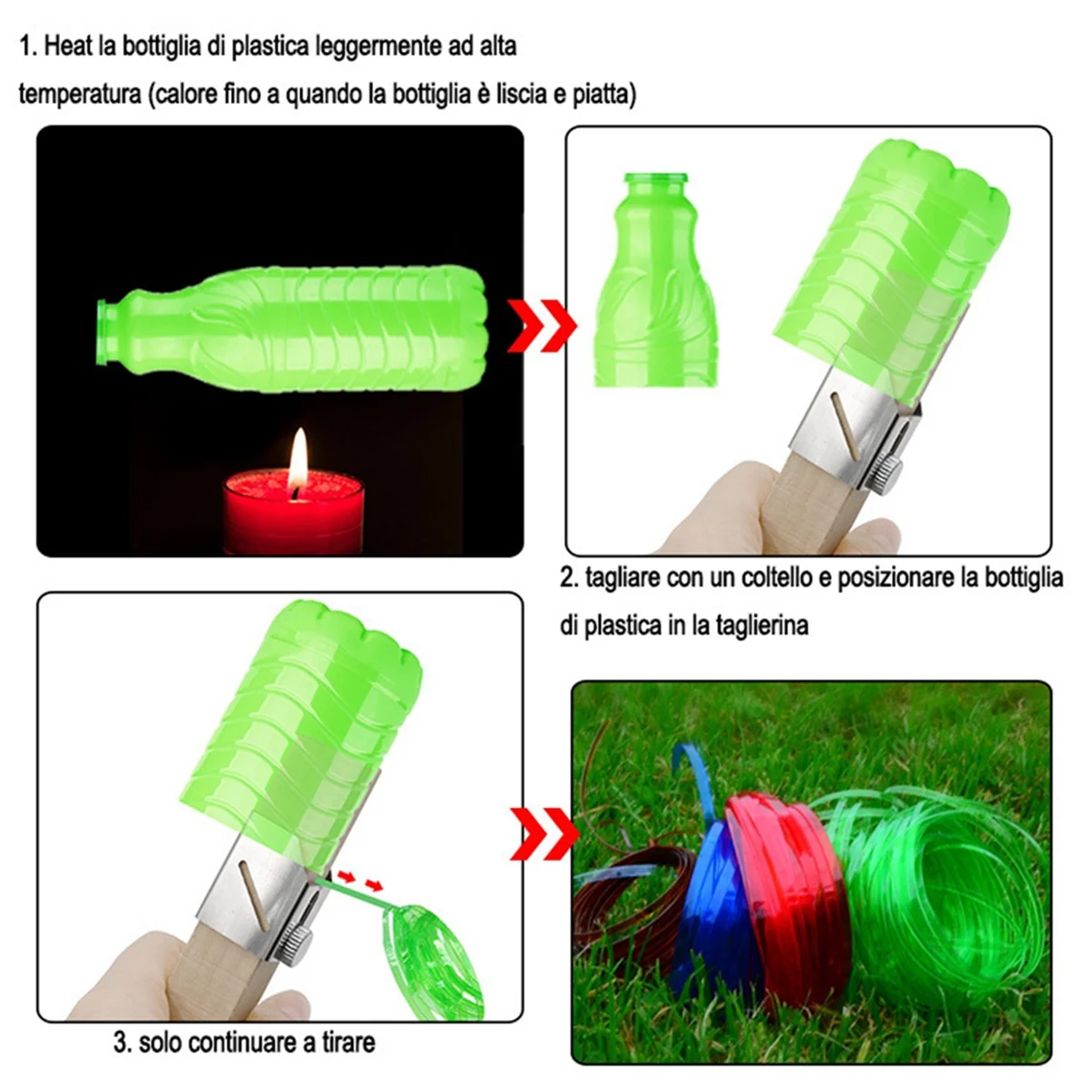 AA98 Plastic Bottle Cutter, Plastic Bottle Cutter Outdoor Portable Smart Bottles Rope Tools DIY Craft
